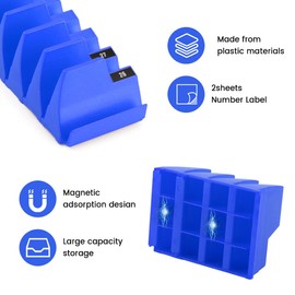 Wrench Organizer for 40 Wrenches, Improving Efficiency Magnetic Wrench Holder, Wall-Mounted Pliers Holder Tool Organizer for Tool Box Storage(Blue)