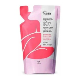 Repuesto De Crema Hidratante Corporal Frambuesa y Pimienta Rosa Natura Tododia 400 Ml Para todo tipo de piel                                          