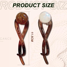 2 Stück Haarspangen für Damen, Pearl Ein-Wort-Greifer, Haarspangen für dickes Haar Rutschfestes Haar Jaw Clips Haarstyling-Zubehör für Frauen Mädchen