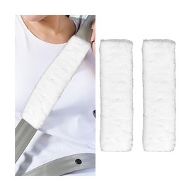 Sylvil 2 PCS Car Seat Belt Cover, Auto Seat Belt Cover Seatbelt Shoulder Pad for a More Comfortable Driving, Seatbelt Protector for Your Neck & Shoulder, Universal Car Accessories (White)