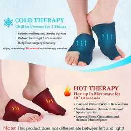 2pc Toe Ice Pack Cold&Heat Therapy Gel Foot Ice Pack Ice Pack Wrap Forefoot Ice Pack Therapy Foot Gel Pack for Swelling, Plantar Fasciitis, Blisters, Bunions, Hallux Valgus, Sport Injuries, Flat feet