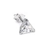 jewellerybox Sterling Silver Triangular Clear 8mm CZ Crystal Men's Ear