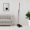 Long Handle Broom with Upright Standing Dustpan Combo for Office