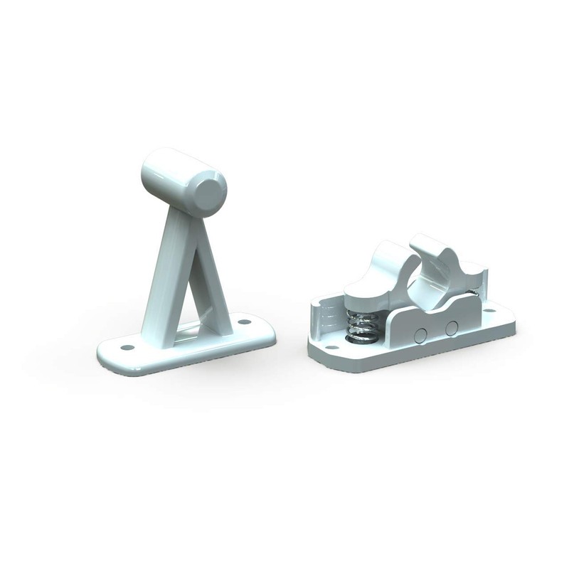 White Sprung Viva Door Retainer Catch Clip Holder Caravan Motorhome