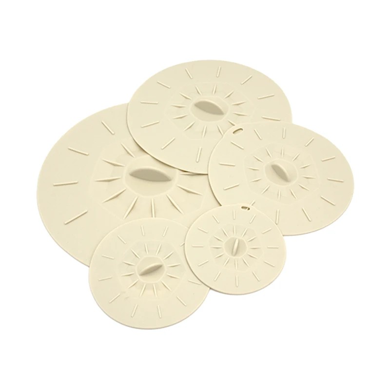 5-Piece Silicone Suction Lid Cover Set – Reusable Heat-Resistant Microwave