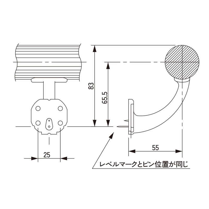 Wake Sangyo UB-11S Warmth UB Handrail Bracket Φ13.8 inches (35