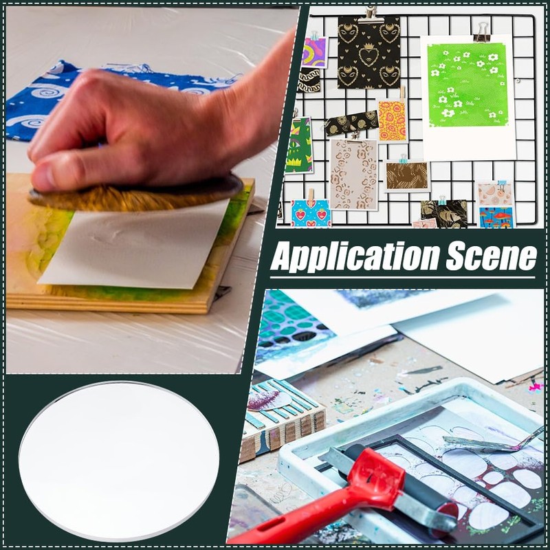 NBEADS 2Pcs Monoprinting Print Plates, 18cm Round Gel Printing Plates