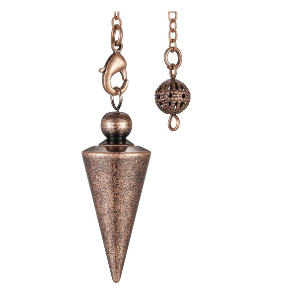 Jovivi Copper Cone Pendulum Metal for Divination Radiesthesia Esotericism Divination Egyptian Pendulum, No