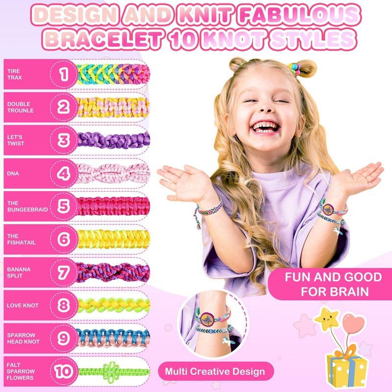 Friendship Bracelet Making Kit Toy, Age 7 8 9 10