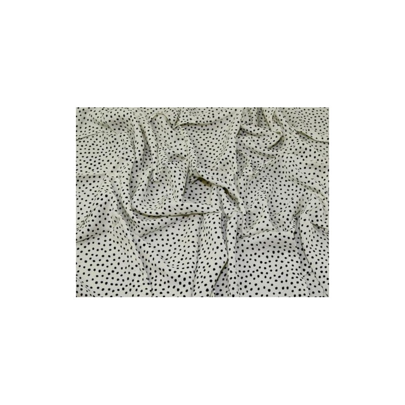 Viscose Challis Fabric Navy, Cream - per metre