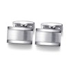 Honey Bear Men's Multiway Cufflinks in Brushed Silver Stainless Steel,