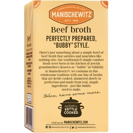 Manischewitz Beef Broth 17oz (3 Pack), Flavorful, Kettle Cooked, and Slowly Simmered
