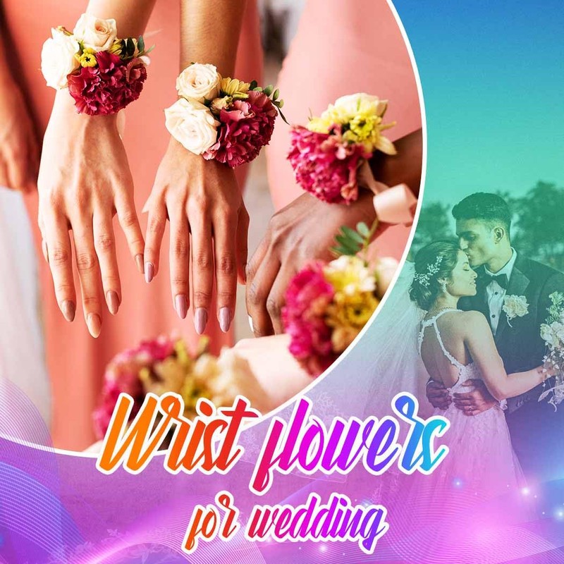 Latious Wedding Corsage Wristlet Red Rose Wrist Corsage for Women
