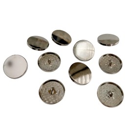 PEPPERLONELY 10 botones redondos de metal simples de 25 mm con vástago para coser para ropa, chamarra, jeans, camisas, color negro, 1 pulgada