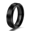 Titaniumcentral Men's Women's Black Tungsten Carbide Brushed Engagement Rings Wedding