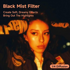 Walking Way 37MM Black Diffusion Filter 1/4 Pro Mist Filter Dreamy Cinematic Effect Soft Focus Filter with 24 Multi-Layer Coatings for Portrait/Vlog/Video/Photography