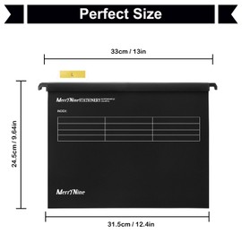 A4 Suspension Files, MerryNine 24PCS Polypropylene Filing Cabinet Suspension Files with Tabs and Card Inserts for School Home Work Office Organization