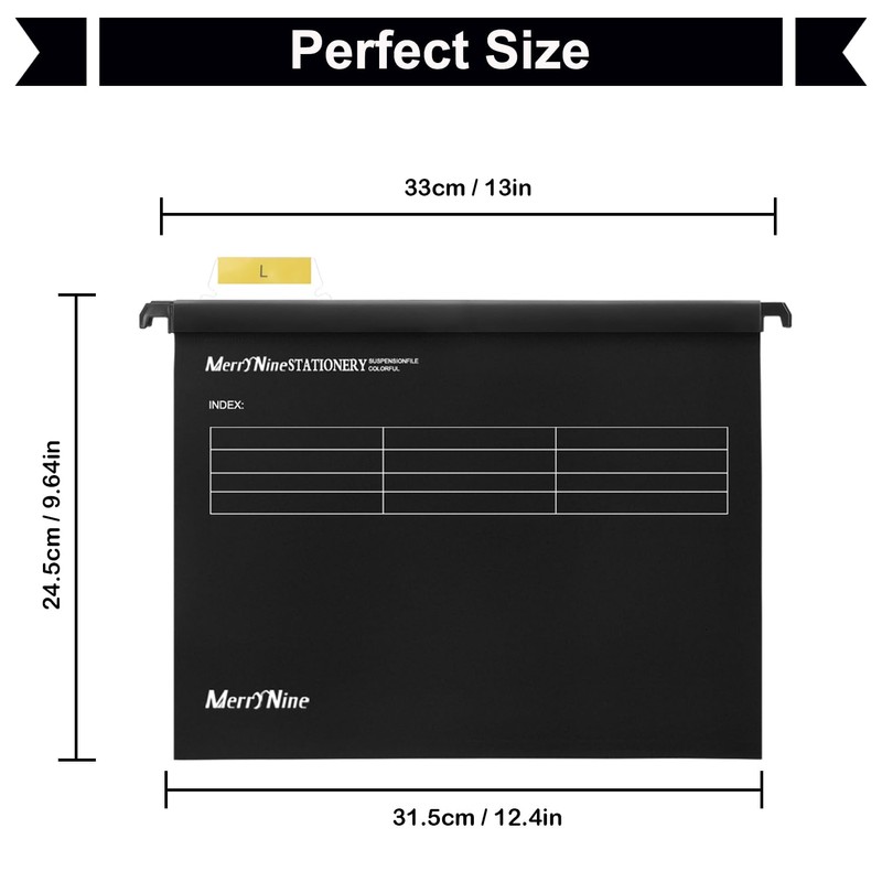 A4 Suspension Files, MerryNine 24PCS Polypropylene Filing Cabinet Suspension Files