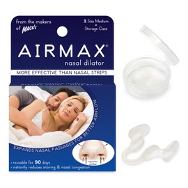 AIRMAX Nasal Dilator for Better Sleep - Natural, Comfortable, Anti Snoring Device, Snoring Solution for Maximum Airflow and Easier Breathing (Medium - Clear)