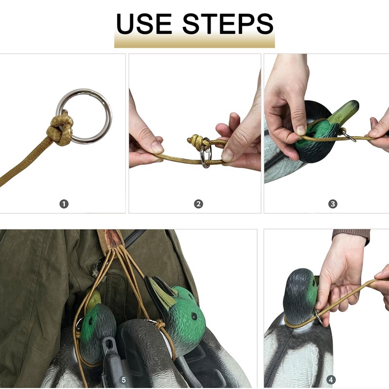 HOW'ON Waterfowl Hunting Game Carrier Duck Lanyard Slip Knot Carrier