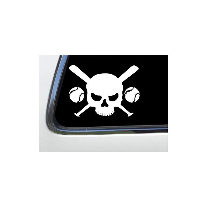 thatlilcabin - Skull Baseball bat AS1275 6" Baseball car Sticker