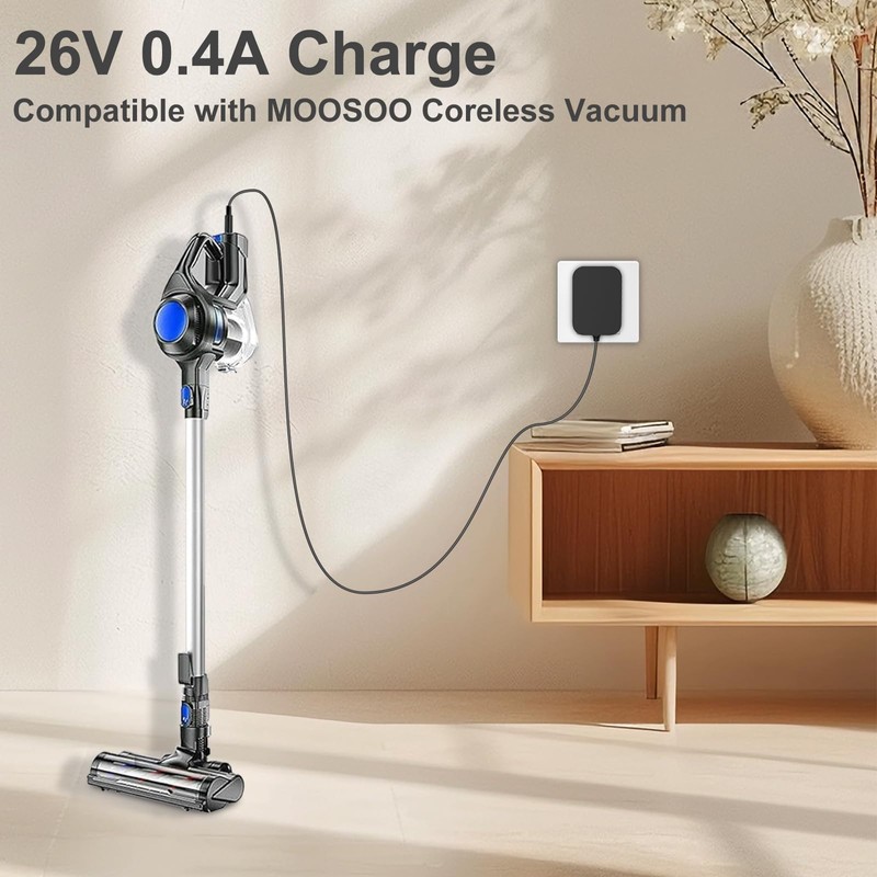 VHBW 26V Charger Replacement for MOOSOO M X6 XL618 XL-618A