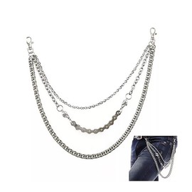 MADIOLA Cadena para Pantalon Estilo Rock Gótico Hip-hop Punk Motociclista, Cadena de Cinturón Cartera Llavero Calavera