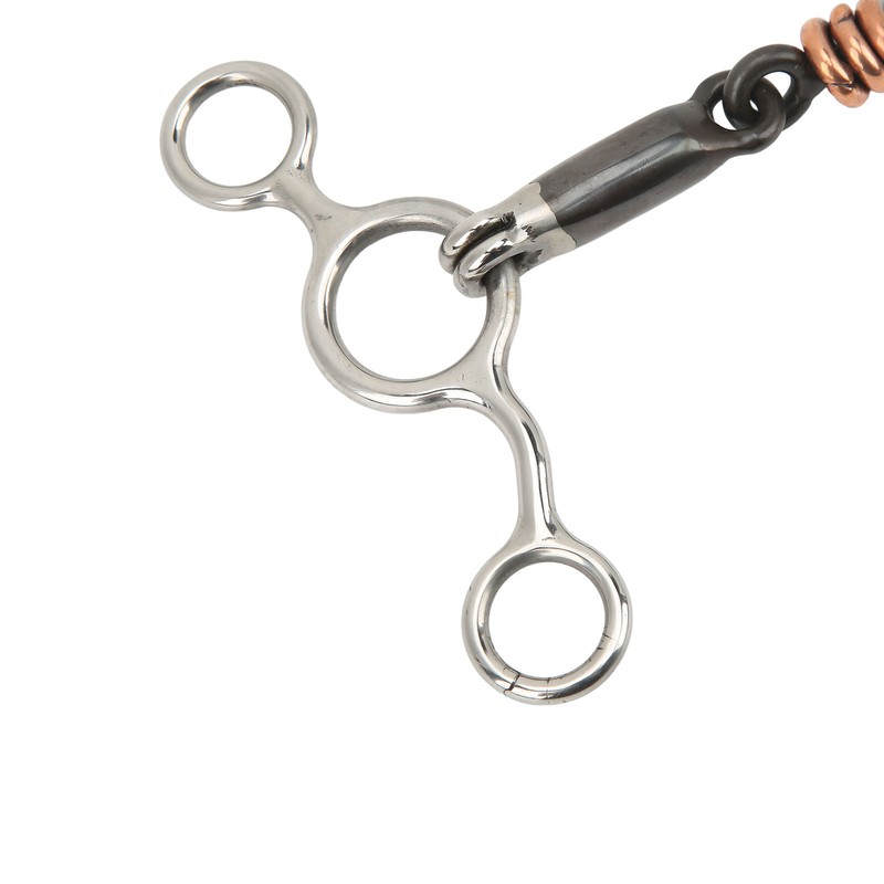 Horse Gag Ring Snaffle Stainless Steel Brass 145mm Mouthpiece Horse