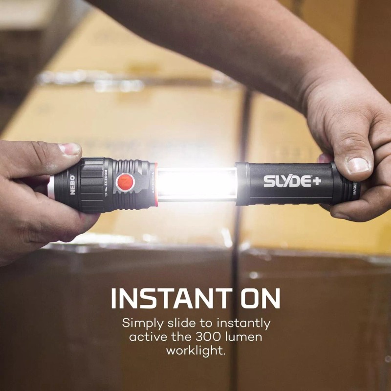 Nebo Slyde Plus Flashlight 300 Lumens 4 Light Modes Red