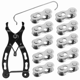 Yakamoz Bicycle Chain Repair Tool Set, 10Pairs Quick Reusable Bike Chain Master Link 10 Speed Chain Joint Connector with Bike Chain Plier for Speed Chains Repair Tool Kit