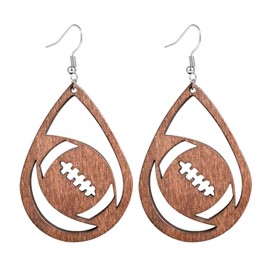 Football Earrings for Women Game Day Football Drop Dangle Sports Earrings-A