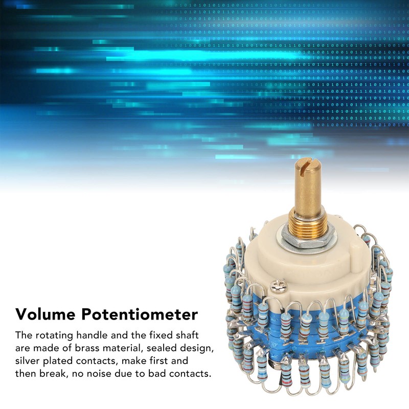Two Channels Volume Potentiometer 2×24 Gear 20K High Accuracy Volume