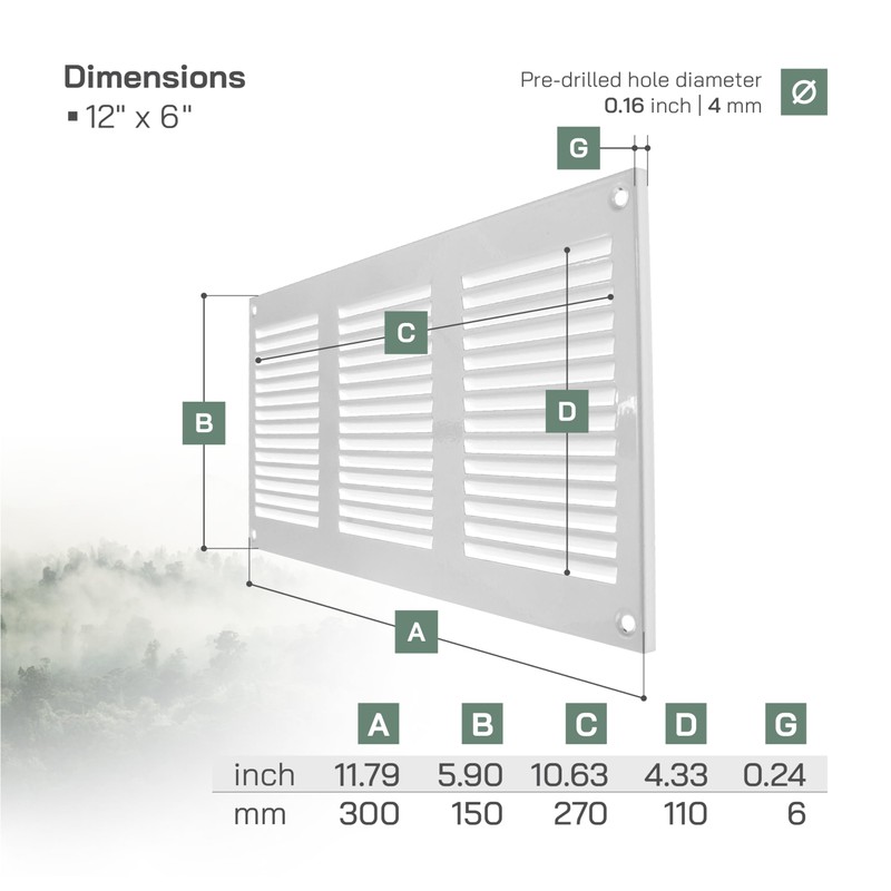 Vent Systems 30 x 15 cm - Pack of 2