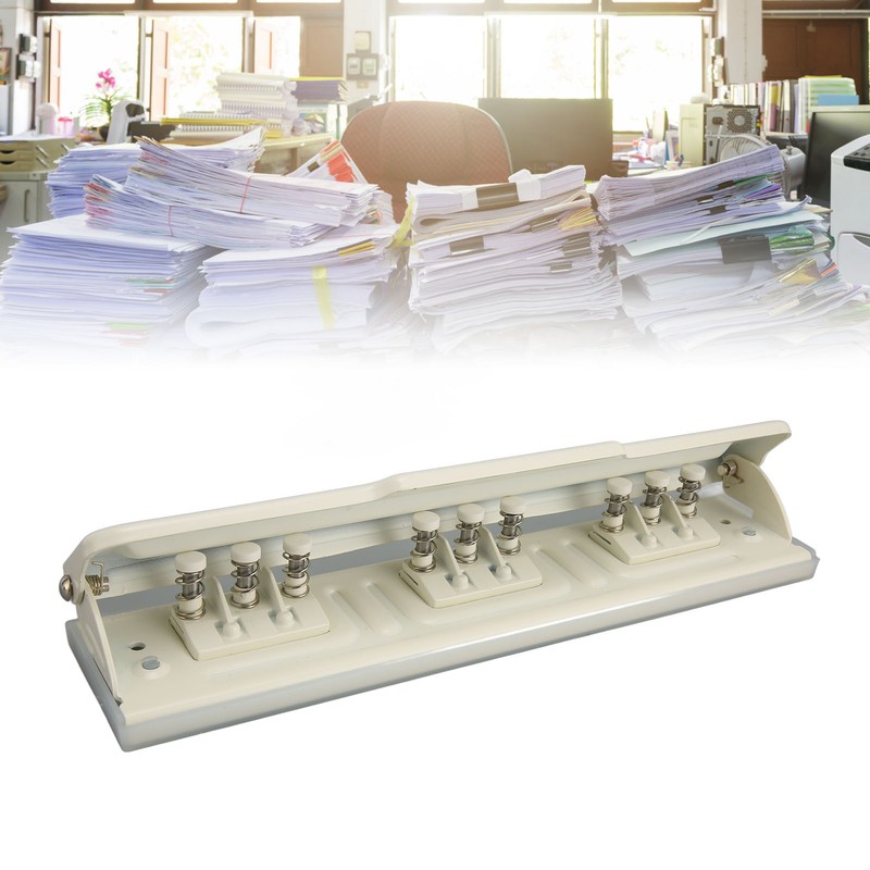 9 Hole Punch White Manual 8 Sheet Capacity DIY Hole