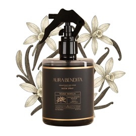 Aromatizante para Hogar Warm Vanilla 300ml | Room Spray y Ambientador para Casa con Aroma Dulce Cálido de Vainilla, Canela y Especias | Spray Aromatizante para Casa, Baño y Telas | AURA BENDITA