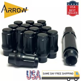 ARROW 24x Black M14x1.5 Extend type Tuner Spline Lug Nuts Fit Infiniti Nissan Lexus
