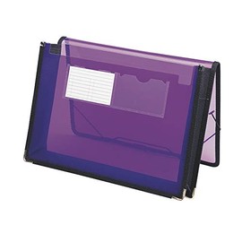 Smead Poly File Wallet with Closure, 2-1/4" Expansion, Flap and Cord Closure, Translucent, Letter Size, Purple (71952)