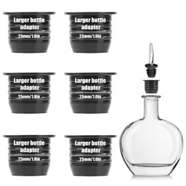 6pcs Liquor Pourer Adapters, 1in/25mm Neck Liquor pour Spout Adapter Fits Large Liquor Bottles and Olive Oil Bottles Bar Pourer Attachments Convert Any Spout into a Large Pour Spout