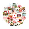 Navy Peony Large Japan Travel Stickers (25pcs) - Watercolor, Japanese