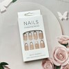 French Tip Press on Nails Medium Length Fake Nails Almond
