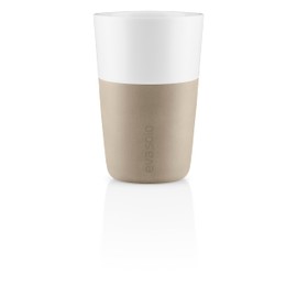 Eva Solo | 2 Cafe Latte tumblers Pearl beige |Silicone-coated for a secure grip | Pearl beige