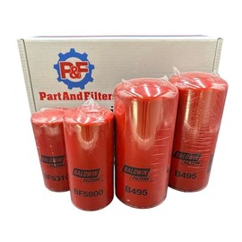 P&F Filter Kit For Detroit Series 60 with 2 spin-on Fuel Filters Replaces 23530573 x2, 23530706, 23530707