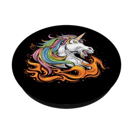 Unicorn Breathing Fire Design in Black