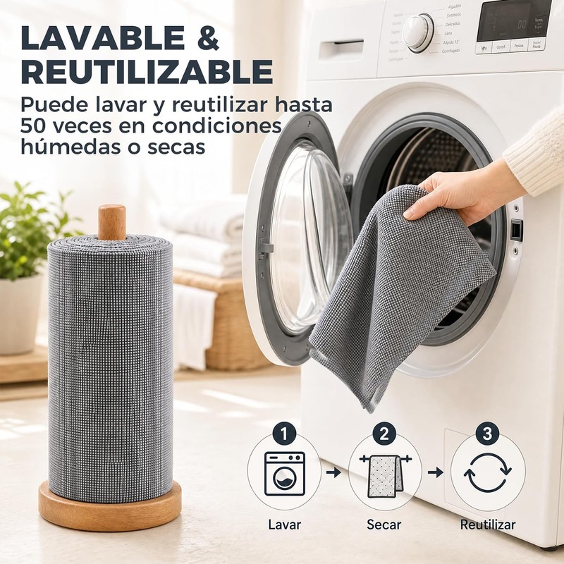 Rollos de Toallas de Microfibra YPZG Towel roll‑Grey‑MX 50 pzas