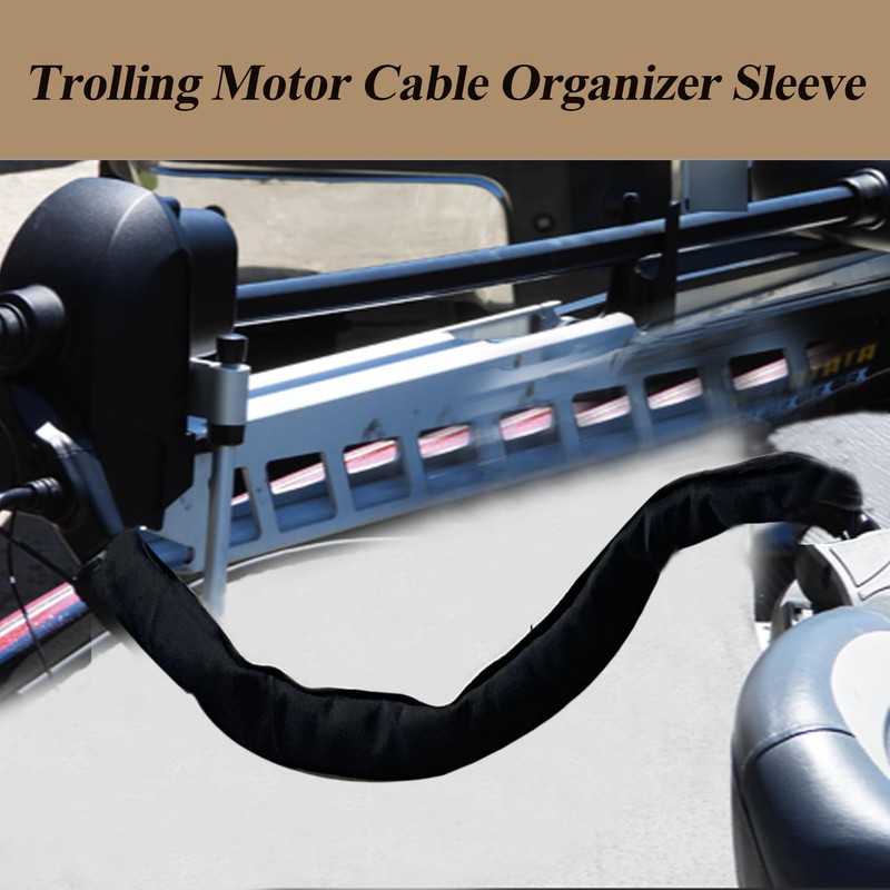 Trolling Motor Cable Organizer Sleeve,60" Nylon Cable Sleeve for Trolling