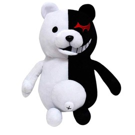 TIMSOPHIA Kids Black White Bear Plush Doll Monokuma Bear 36cm for Kids Birthday Child Pillow Toy Home Decor Adornment(36cm)