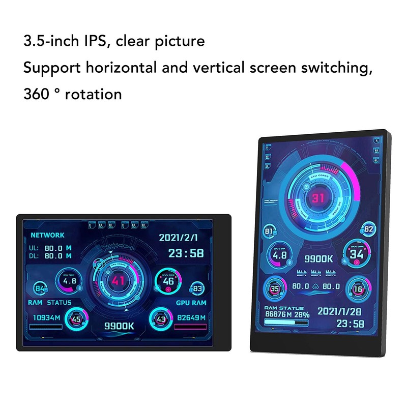 3.5in IPS USB Mini Screen AIDA64 PC CPU RAM Data