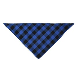 Blue and Black Plaid Dog Bandana, Polyester Cotton Triangle Scarf for Pets, Washable and Comfortable