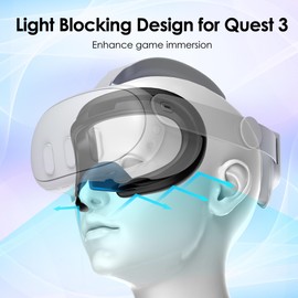 Face Pad for Quest 3 - IKWOLETI Face Pad for Oculus/Meta Quest 3 Accessories - Light Blocking Face Cover for Quest 3 - Washable Sweatproof Silicone Face Pad for Quest 3 (Facial Interface Not Included)