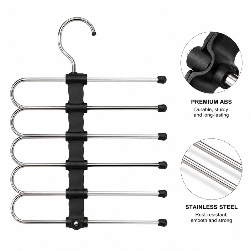 Space-Saving Pants Hangers for Closet Organization – Non-Slip Multi-Layer Rack